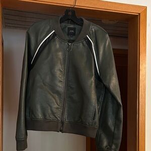 Women’s Faux leather baseball style jacket. Never worn.